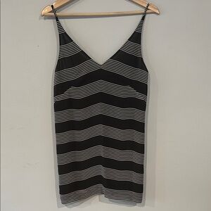 Black and White Striped Sleeveless Dress